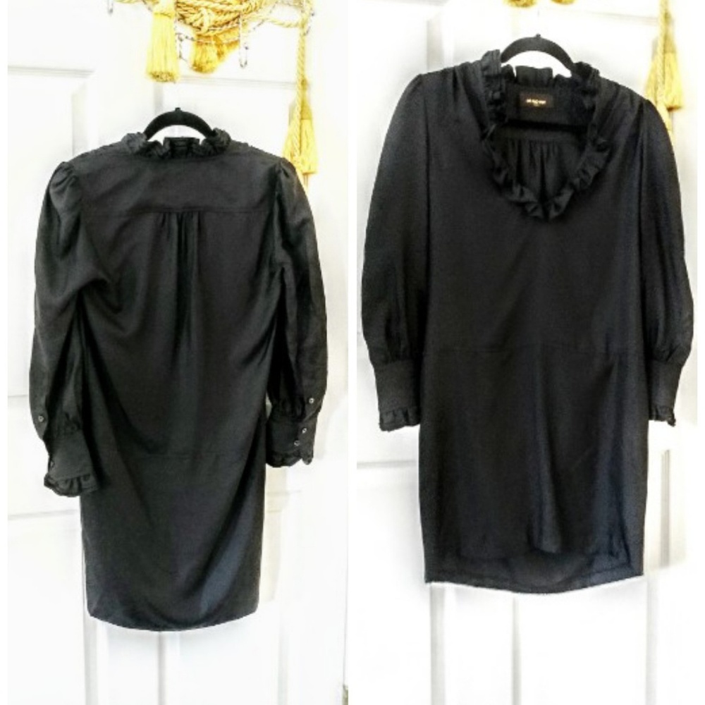 Jo No Fui Italy ruffled black silk tunic